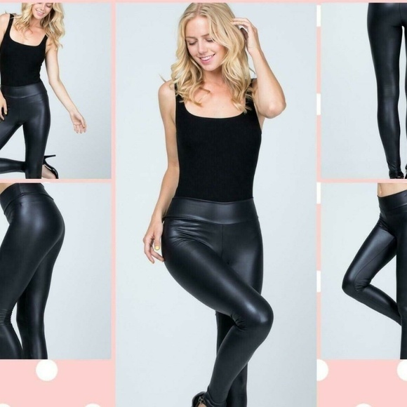 Women's Leggings‎ Mid Rage Black Polyester Stretch - Picture 1 of 5